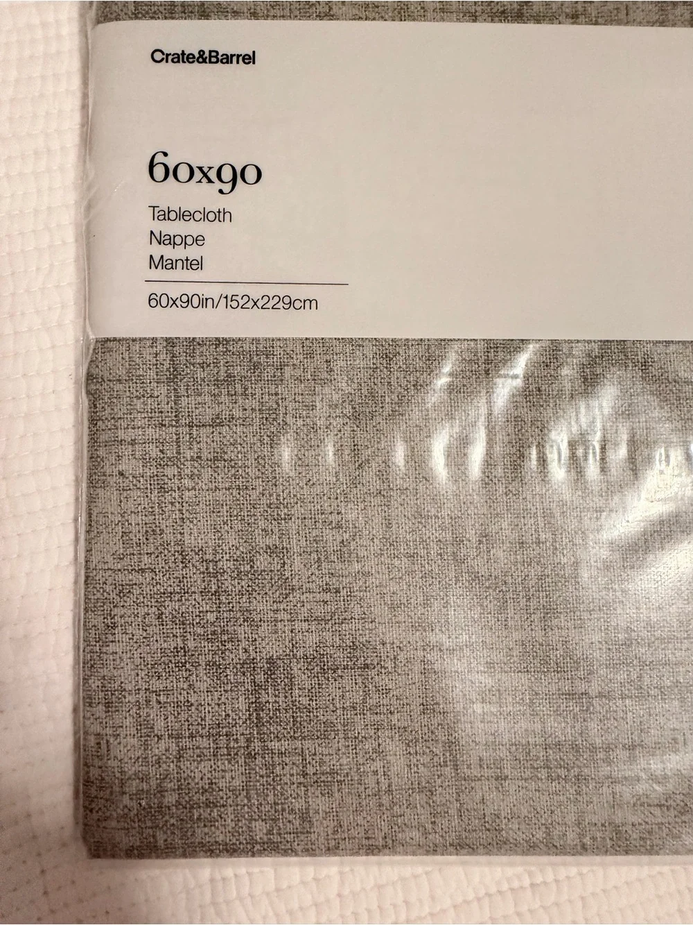Crate&Barrel Heathered Gray Tablecloth